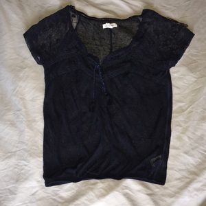 Sheer Aeropostale navy blue top